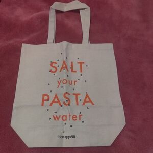 Bon Appétit Canvas Tote Bag with Orange Text